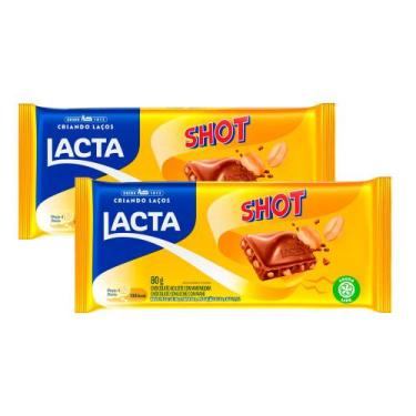 Imagem de Kit 2 Chocolate Lacta Shot 80g