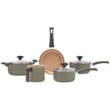 Imagem de Jogo de Panelas Brinox de Alumínio Verde 5 Peças - Green 7235/100, Ver