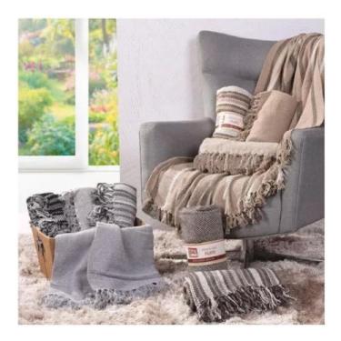 Imagem de Manta Xale de sofá Decor Tessi premium 1,50mx1,20 com franja - Tessi B