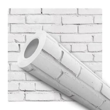 Imagem de Papel de Parede Adesivo Tijolinho Branco Gesso Moderno Quarto Sala de 