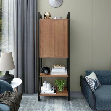 Imagem de Estante para Livros 2 Portas Em Cima 185cmx65cm Haia Yescasa