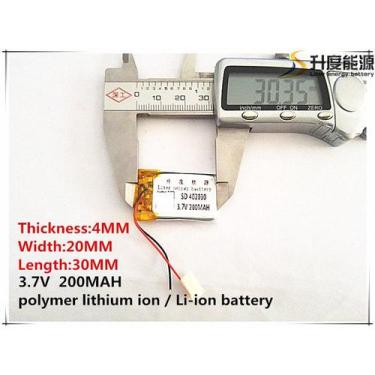 Imagem de Bateria 3.7v 200 mah medidas 4mmx20mmx30mm - bgb