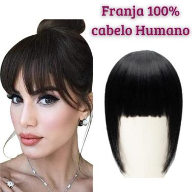 Imagem de Franja Aplique Tic Tac Cabelo Humano Natural - Preto - BHAIR