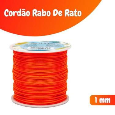 Imagem de Fio De Seda Laranja Neon - Cordão Rabo De Rato 1mm - Nybc