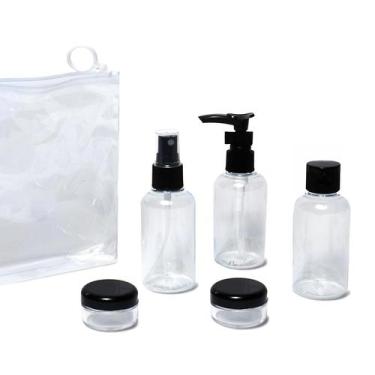 Imagem de Kit Frascos Multi-Organizador Para Mala e Frasqueira 5 peças - Qualis,