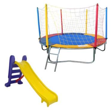 Imagem de Combo Diversão: Cama Elástica 2,30m + Escorregador Médio   - Rotoplay 