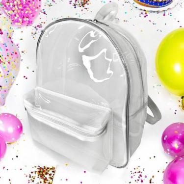 Imagem de Mochila Solid Style Transparente Neon Com Bolso Duplo Zíper - MN - VÁR