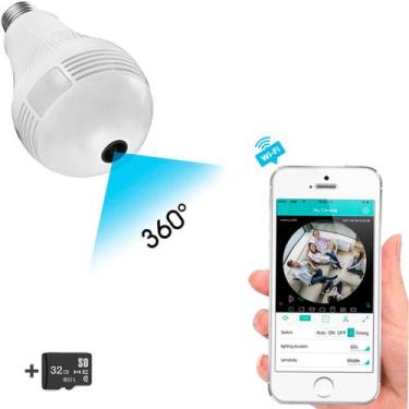 Imagem de Câmera Espiã Lâmpada WIFI 360  com Cartão 32GB - Empório Forte