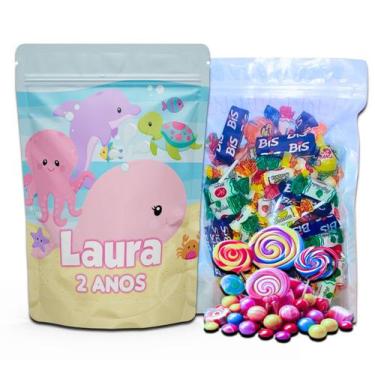 Imagem de Kit Festa Com 5 Saquinhos Em Pé 12x19cm Vários Temas - Mundo da Bina, 