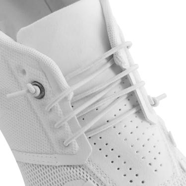Imagem de UamGlsob Cadarços elásticos para corrida na nuvem, cadarços elásticos elásticos com cordas de substituição de cabeça de silicone, Branco, 32"/80cm