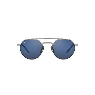 Imagem de Ray-Ban Óculos de sol redondos RB8265 Jack II Titanium, Prata/cinza espelhado azul, 51 mm