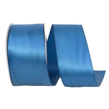 Imagem de Reliant Ribbon Cetim dupla face - Fita DFS, 5,5 cm X 50 jardas, azul marinho claro