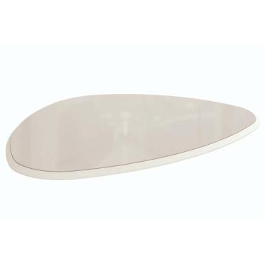 Imagem de Tampo Mesa Sala De Jantar Madeirado C/vidro Ta62 Orgânico 105x135cm Off White C/ Vidro Off White - Kappesberg