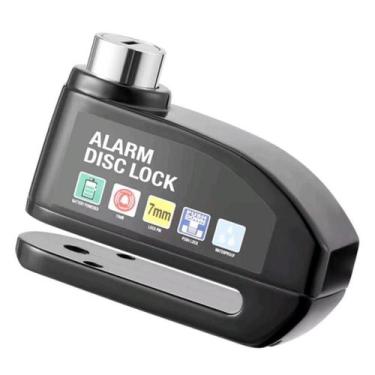 Imagem de Cadeado trava de disco com alarme sonoro moto e bike - zen, Preto