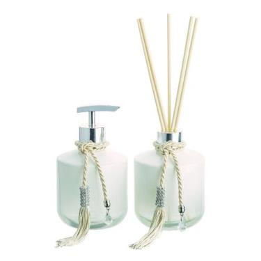 Imagem de Kit Lavabo Aromatizador de Ambiente Vidro Rubi Luxo 300ml - Seven Glas