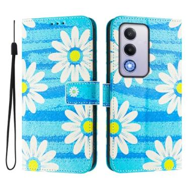 Imagem de Capa carteira para Oppo K12x 5G, 3 compartimentos para cartão, 1 compartimento para dinheiro, capa flip de couro PU com padrão fofo, capa com fivela magnética à prova de choque, compatível com sem fio