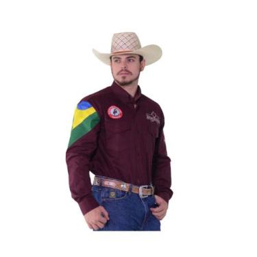Imagem de Camisa Country Masculina Radade Bordada Barretos Bordo, P