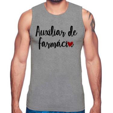 Imagem de Regata Auxiliar de Farmácia por Amor - Foca na Moda, Cinza, GG
