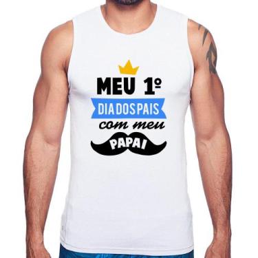 Imagem de Regata Meu primeiro dia dos pais com meu papai - Foca na Moda, Branco,