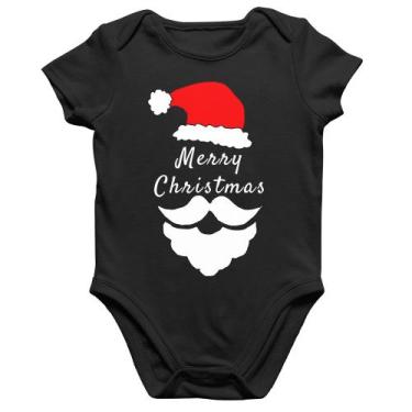 Imagem de Body Bebê Algodão Merry Christmas - Foca na Moda, Preto, P