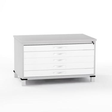 Imagem de Mapoteca em Aco 05 Gavetas Pandin Cinza e Branco