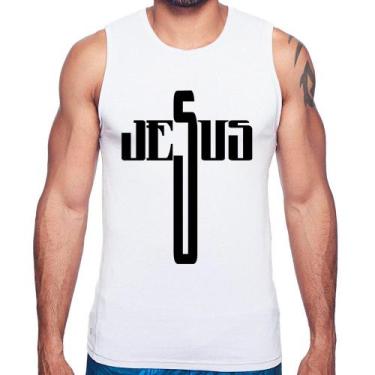 Imagem de Regata Jesus Cruz - Foca na Moda, Branco, GGG
