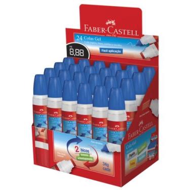 Imagem de kit Faber Castell 24 Cola Gel 2 Bicos Escola Transparente artesanato -
