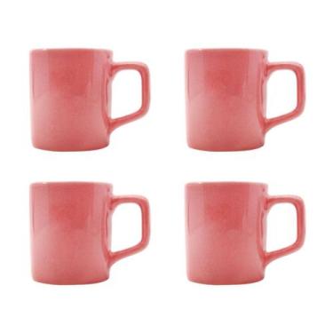 Imagem de Jogo 4 Xícaras 80mL Café Expresso Rosa Mini Canecas Chá - ECOS, Colors