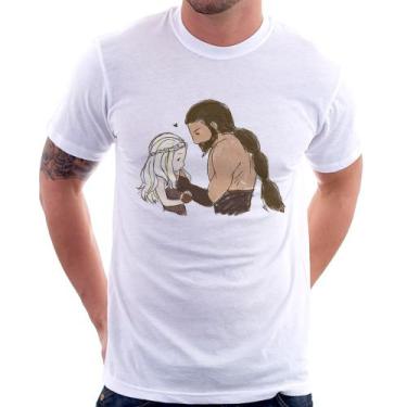 Imagem de Camiseta Khal Drogo e Daenerys Targaryen - Foca na Moda, Branco, GGG