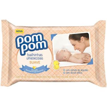 Imagem de Lenço Umedecido Pom Pom Suave - 50 Unidades