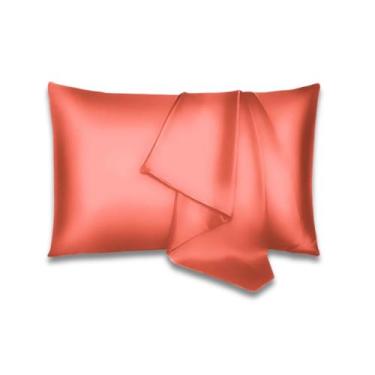 Imagem de Fronha Cetim Anti Frizz Avulsa 70cm x 50cm Travesseiro Macia - Rc Conf