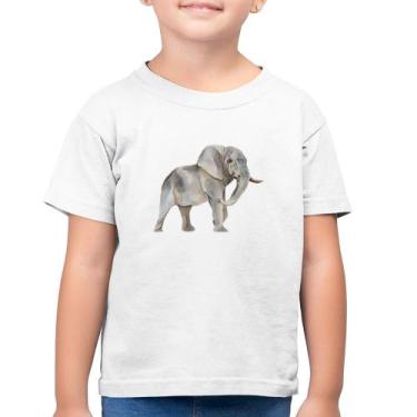 Imagem de Camiseta Algodão Infantil Elefante - Foca na Moda, Branco, 2