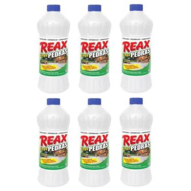 Imagem de Kit 6 Limpa Pedras Reax Remove Sujeiras Incrustadas Limo 6 L