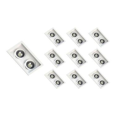 Imagem de 10 Spots de Embutir Recuado Save Energy para 2 Lâmpadas Par 20 E27 Biv