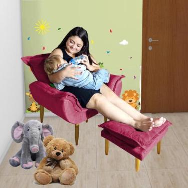 Imagem de Poltrona Puff Opala Amamentação Fixa E Confortável Tecido Suede - Beat