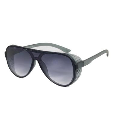 Imagem de Óculos de Sol Escuro Masculino Steampunck Redondo Furos Laterais Prote