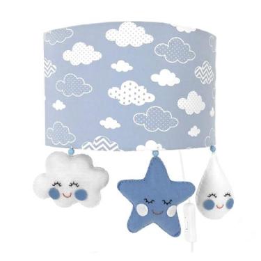 Imagem de Arandela Meia Lua Chuva de Amor Azul Quarto Bebê Infantil - Potinho de