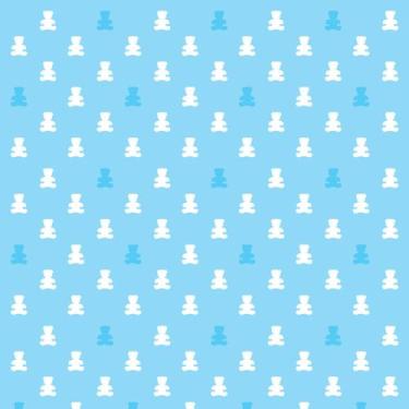 Imagem de Papel de Parede Adesivo Infantil Vários Ursinhos Azul E Branco Fundo A