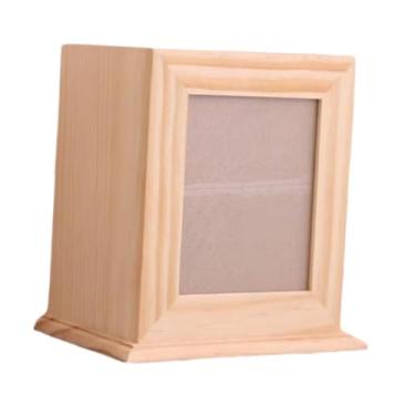 Imagem de Bothyi Caixa de madeira para urna de estimação com moldura para fotos, caixa de memória resistente e inodora para lembranças, caixa funerária para presentes, Cáqui