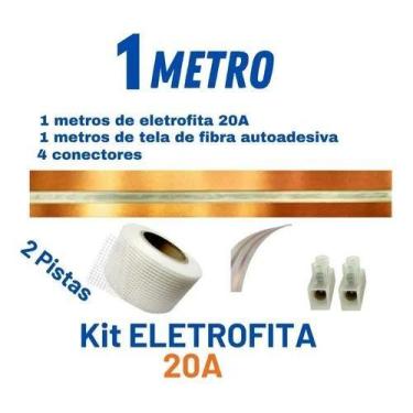 Imagem de Kit 1 Metro Eletrofita 2 Pistas 20a + 4 Conectores + Tela
