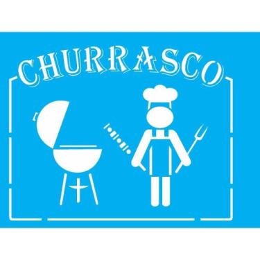 Imagem de Stencil Opa 15 X 20 cm - Churrasco - 2035 - Opa Criando Arte