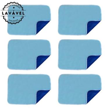 Imagem de Kit com 6 Tapetes Adestradores Inteligente de Alta Absorção 70x50 Azul