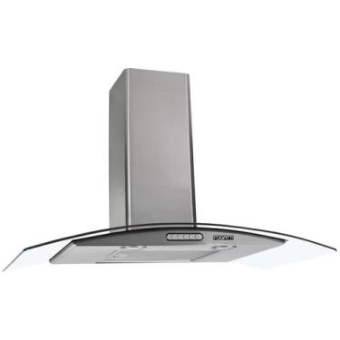 Imagem de Coifa De Parede Depurador Exaustor Inox 90cm Fogatti Vidro Curvo, 110V
