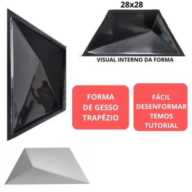 Imagem de Forma De Gesso Modelo Trapézio 3D 40x20x20cm Formas p/ Gesso Decoração