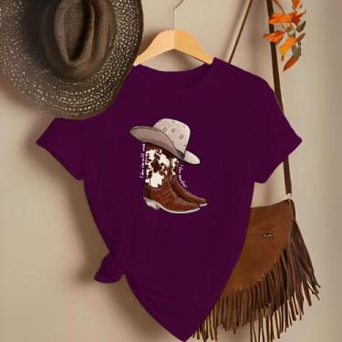 Imagem de Camiseta Feminina Country Look Country T-shirt Roça Agro Rodeio Boiade