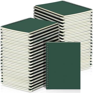 Imagem de Yahenda Caderno espiral com 54 peças, bloco de notas A5, forrado, 21 x 14 cm, papel de composição pequeno, bloco de notas para estudantes, escritório, negócios, material escolar (verde escuro)