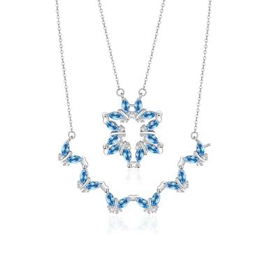 Imagem de TALYKONG Colar de borboleta estrela de Davi para mulheres, joia judaica messiânica para mulheres, Latão, Zircônia cúbica