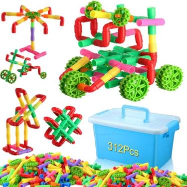 Imagem de Libima 312 Pcs Tubular Pipes Building Blocks for Kids, Stem Building Blocks, Pipe Tube Locks Construction Set with Storage Box, Preschool Educational Learning Blocks for Boys Girls