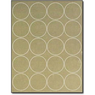 Imagem de Etiquetas redondas douradas de 5 cm para impressoras a laser - 10 folhas/200 etiquetas