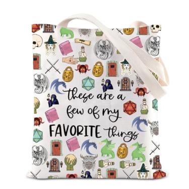 Imagem de ENSIANTH Presente inspirado no DND Dungeon Master Tote Bag Role Playing Game Dragon Lover Handbag D20 Dice Gift D&D Players Gift, Bolsa Dd Thing, Large, Sacola